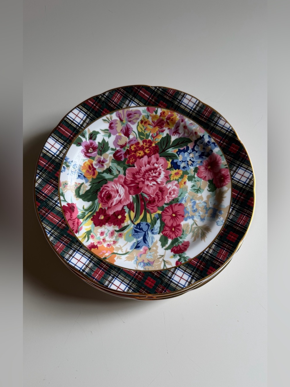Ralph Lauren Hampton Floral Wedgwood Bone China Plates Set of 6